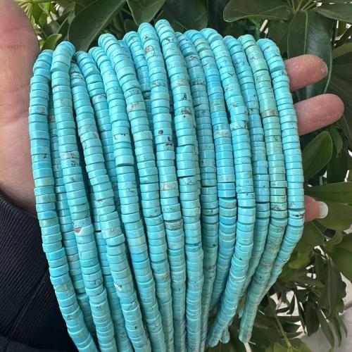 Natural Turquoise Beads, Flat Round, polished, DIY turquoise blue Approx 38 cm 