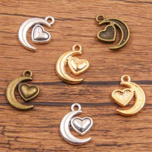 Zinc Alloy Heart Pendants, Moon, plated, DIY Approx 1mm, Approx 