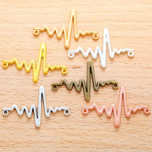 Zinc Alloy Charm Connector, Electrocardiographic, plated, DIY & 1/1 loop 