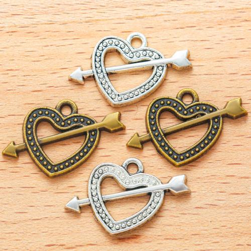 Zinc Alloy Heart Pendants, plated, DIY 