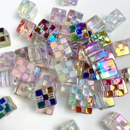 Enamel Acrylic Beads, Square, DIY 14mm Approx 3.5mm 