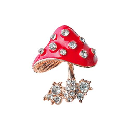 Broche émail, alliage de zinc, avec perle de plastique, champignon, Placage, bijoux de mode & modèles différents pour le choix & avec strass, plus de couleurs à choisir, Vendu par PC