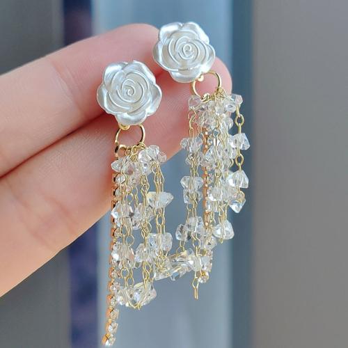 Acrylic Drop Earring, Zinc Alloy, with Acrylic, plated, fashion jewelry, golden 