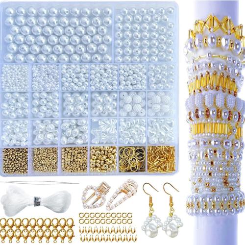 DIY Jewelry Finding Kit, ABS Plastic, with Copper Coated Plastic, mixed colors 