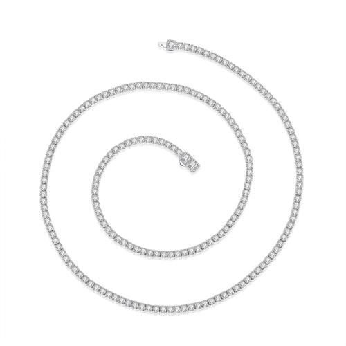 Collier de bijoux en argent , Argent sterling 925, avec Moissanite, bijoux de mode & normes différentes pour le choix & pour femme, Vendu par PC