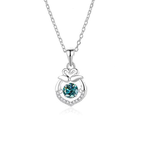 Zircon cubique Micro Pave collier en argent sterling, Argent sterling 925, avec 5cm chaînes de rallonge, bijoux de mode & pavé de micro zircon & pour femme, plus de couleurs à choisir Environ 40 cm, Vendu par PC[