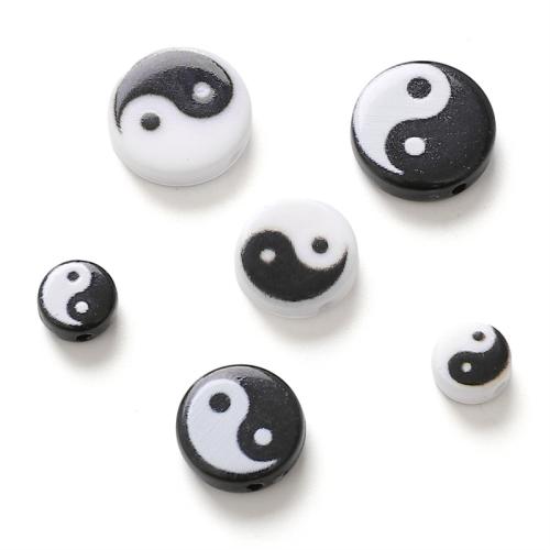 Printing Acrylic Beads, DIY white and black Approx 1mm 