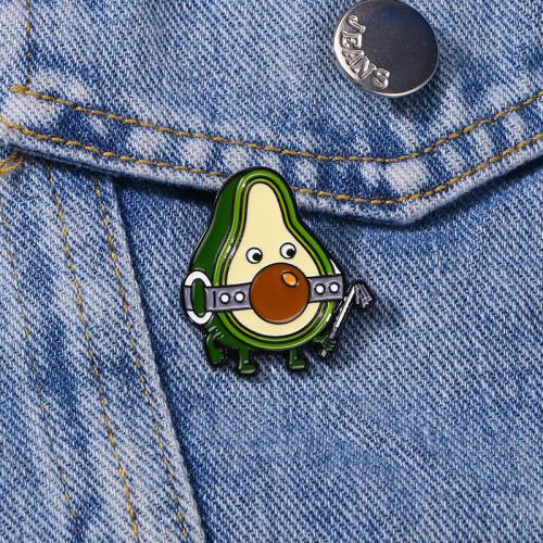 Broche émail, alliage de zinc, Avocat, Placage, Mignon, vert Vendu par PC