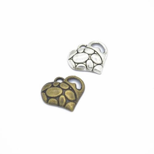 Zinc Alloy Heart Pendants, plated, DIY 