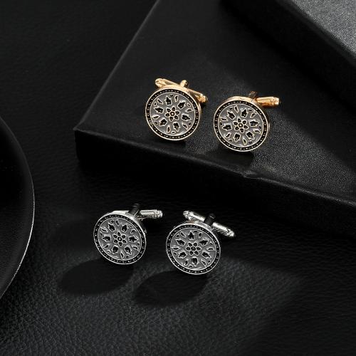 Zinc Alloy Cufflinks, Round, plated, for man & enamel 