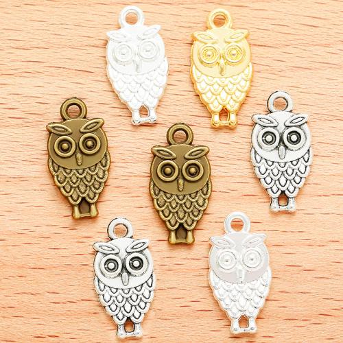 Animal Zinc Alloy Connector, Owl, plated, DIY & 1/1 loop [