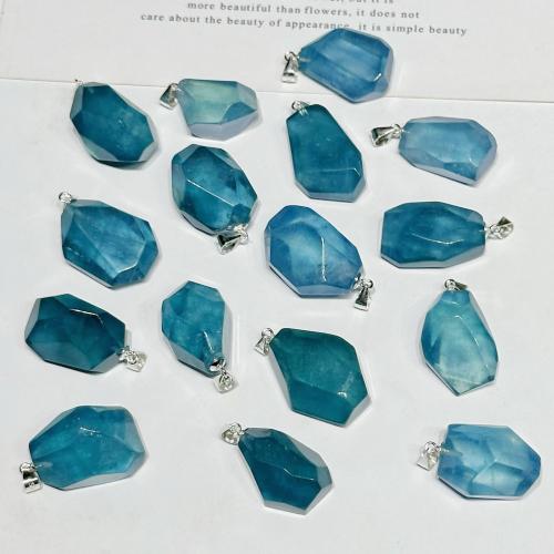 Gemstone Jewelry Pendant, Aquamarine, random style & natural & DIY, about 20-25mm. 