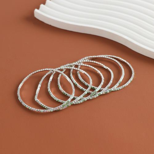 Pulseras de diamantes de imitación de la aleación de cinc, aleación de zinc, chapado, para mujer & con diamantes de imitación, hierba verde, longitud:aproximado 18 cm, 6PCs/Grupo, Vendido por Grupo[