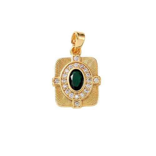 Cubic Zirconia Micro Pave Brass Pendant, plated, DIY & micro pave cubic zirconia 