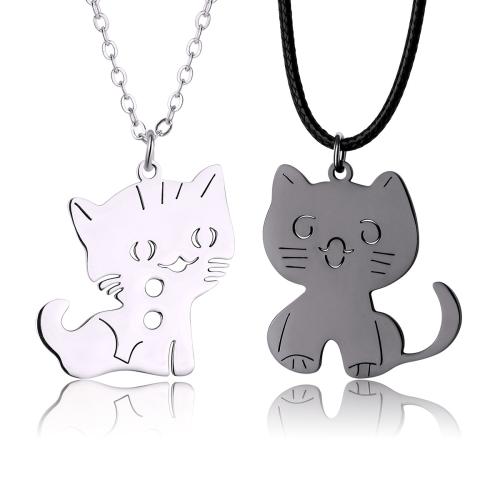 Enamel Zinc Alloy Necklace, 304 Stainless Steel, with Wax Cord, plated, 2 pieces, mixed colors [