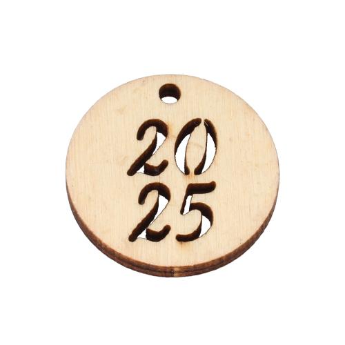 Original Holz Anhänger, flache Runde, DIY & hohl, 30x3.5mm, Bohrung:ca. 2.5mm, verkauft von PC