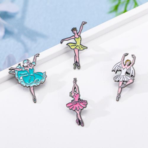 Broche émail, alliage de zinc, Placage, styles différents pour le choix & pour femme, plus de couleurs à choisir, Vendu par PC