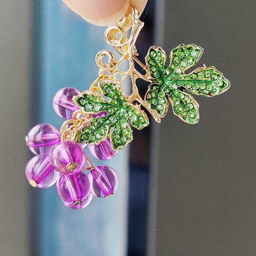 Zinc Alloy Jewelry Brooch, with Crystal, plated, fashion jewelry & enamel & with rhinestone 