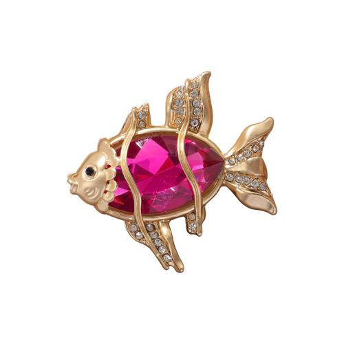 Bijoux broche en Zinc alliage , alliage de zinc, avec cristal, poisson, Placage, pour femme & avec strass, plus de couleurs à choisir, Vendu par PC