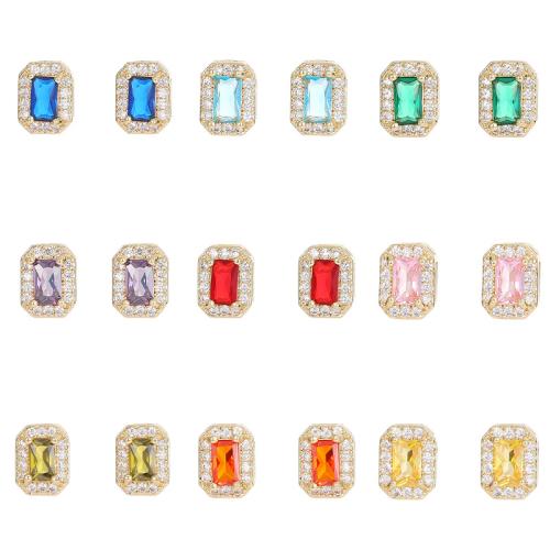 Cubic Zirconia Micro Pave Brass Earring, plated, micro pave cubic zirconia & for woman 