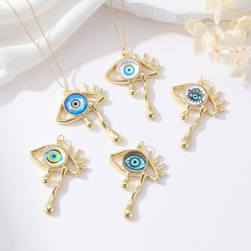 Fashion Evil Eye Pendant, Brass, plated, DIY & epoxy gel [