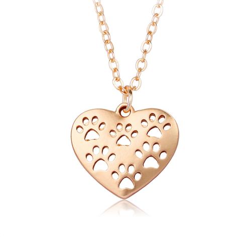 Zinc Alloy Necklace, plated, for woman & hollow, golden 