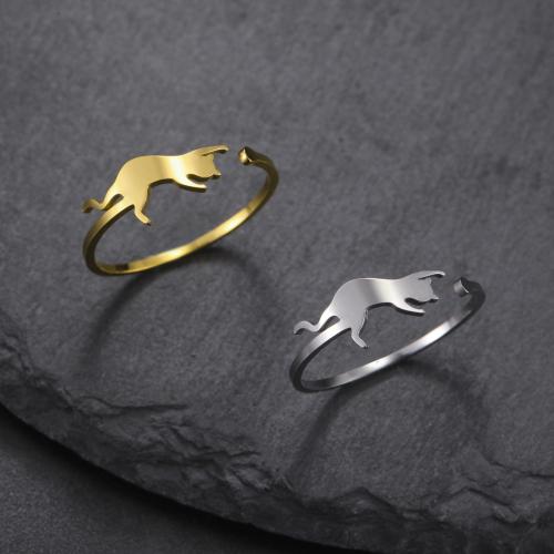 Edelstahl Fingerring, 304 Edelstahl, Katze, Modeschmuck & unisex, keine, verkauft von PC