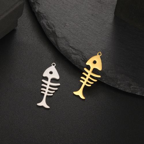 Stainless Steel Pendants, 304 Stainless Steel, Fish Bone, DIY 