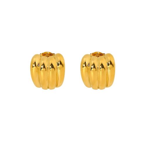 Edelstahl Stud Ohrring, 304 Edelstahl, 18K vergoldet, Modeschmuck & für Frau, goldfarben, 14mm, verkauft von Paar