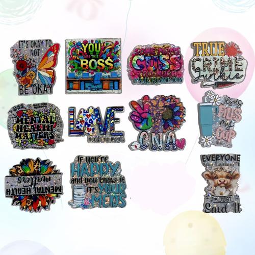 Acrílico DIY Cartoon Patch, Impresión, Bricolaje & diverso tamaño para la opción, más colores para la opción, about:30-50mm, aproximado 30PCs/Bolsa, Vendido por Bolsa