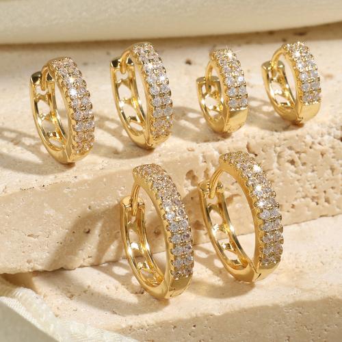 Stainless Steel Huggie Hoop Earring, 304 Stainless Steel, fashion jewelry & micro pave cubic zirconia & for woman 