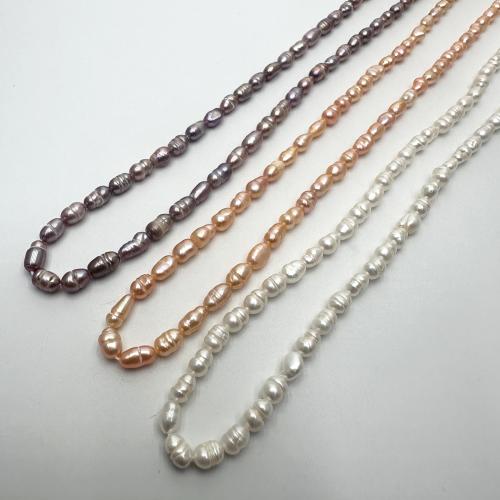 Rice Cultured Freshwater Pearl Beads, DIY 3-4mm Approx 36 cm [