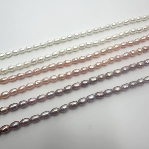 Rice Cultured Freshwater Pearl Beads, DIY 3-4mm Approx 37 cm [