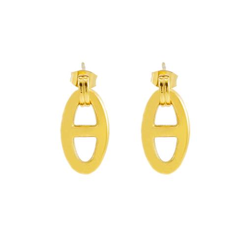 Stainless Steel Drop Earring, 304 Stainless Steel, 18K gold plated, fashion jewelry & for woman, golden 