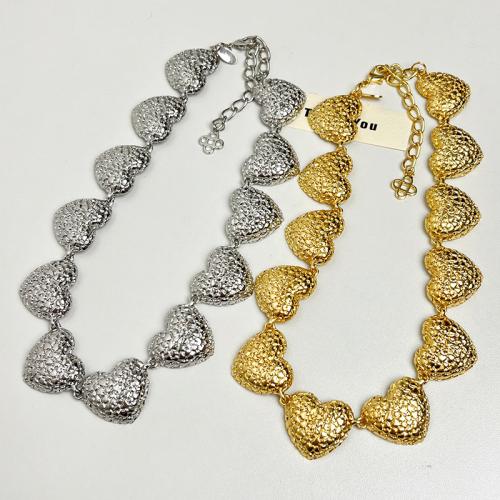 Zinc Alloy Necklace, Heart, fashion jewelry & for woman Approx 49 cm 