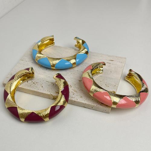 Zinc Alloy Cuff Bangle, fashion jewelry & for woman & enamel diameter about 6 cm, width about 1.6 cm 