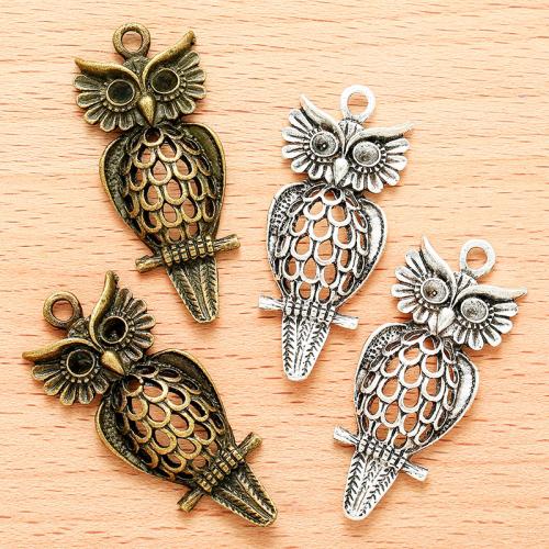 Zinc Alloy Animal Pendants, Owl, plated, DIY 