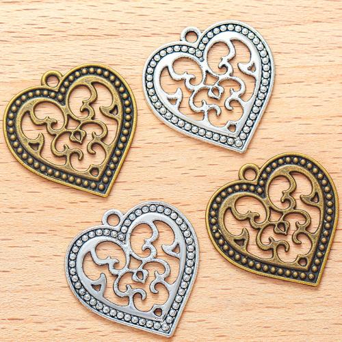 Zinc Alloy Heart Pendants, plated, DIY 