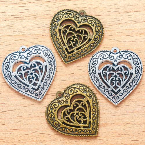 Zinc Alloy Heart Pendants, plated, DIY 