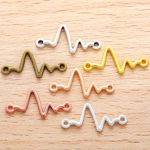 Zinc Alloy Charm Connector, Electrocardiographic, plated, DIY & 1/1 loop 