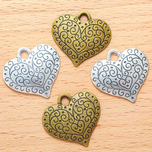 Zinc Alloy Heart Pendants, plated, DIY 