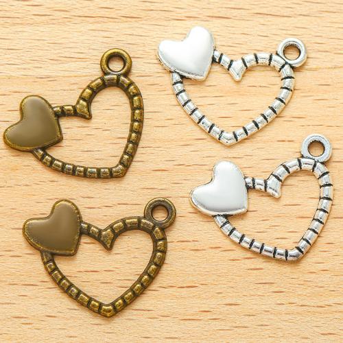 Zinc Alloy Heart Pendants, plated, DIY 