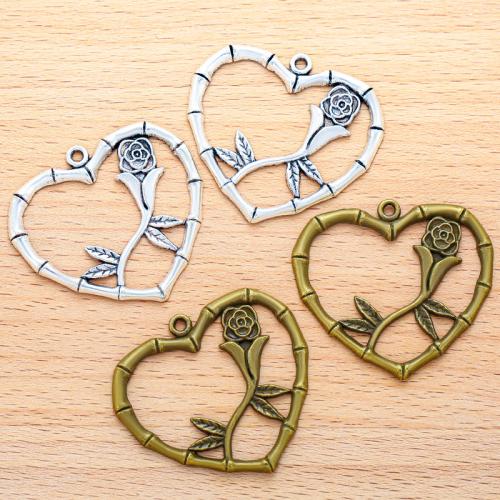 Zinc Alloy Heart Pendants, plated, DIY 