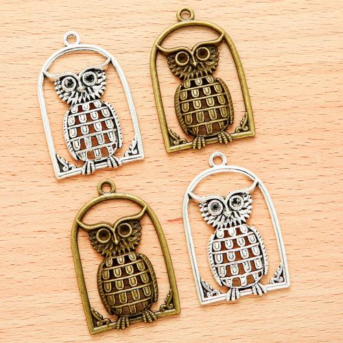 Zinc Alloy Animal Pendants, Owl, plated, DIY 