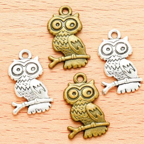 Zinc Alloy Animal Pendants, Owl, plated, DIY 