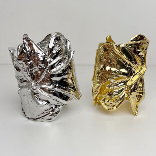 Zinc Alloy Cuff Bangle, Leaf, plated, fashion jewelry & Unisex Inner length :17cm about 10cm. 