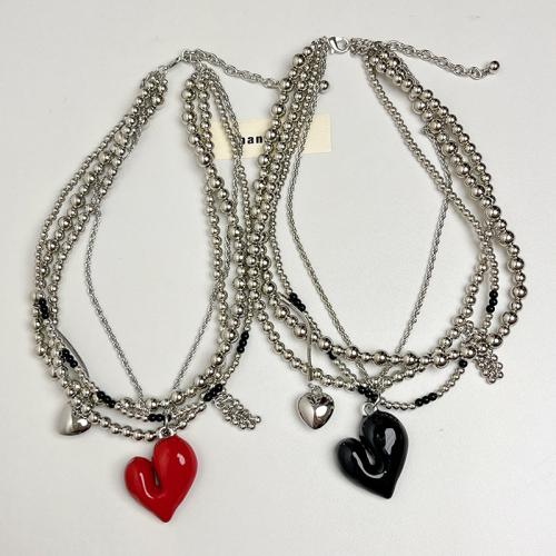 Collier en alliage de zinc, avec 9cm chaînes de rallonge, Placage, bijoux de mode & multicouche & pour femme, plus de couleurs à choisir Environ 42 cm, Vendu par PC