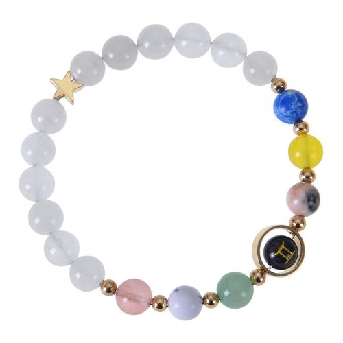 Pulsera de Piedras Preciosas, acero inoxidable 304, con Piedra arenisca azul & Piedra natural & Jasper Zebra, hecho a mano, diferentes estilos para la opción & para mujer, multicolor, Vendido por UD