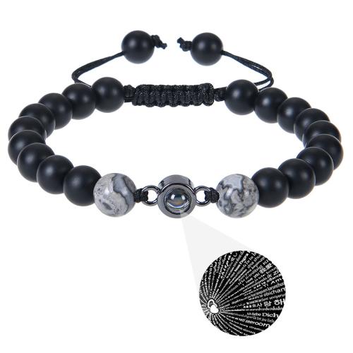 Pulsera de Piedras Preciosas, acero inoxidable 304, con Cordón de cera & Piedras preciosas, hecho a mano, diferentes estilos para la opción & para mujer, más colores para la opción, Vendido por UD