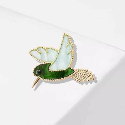 Zinc Alloy Jewelry Brooch, plated, for woman & enamel, golden 